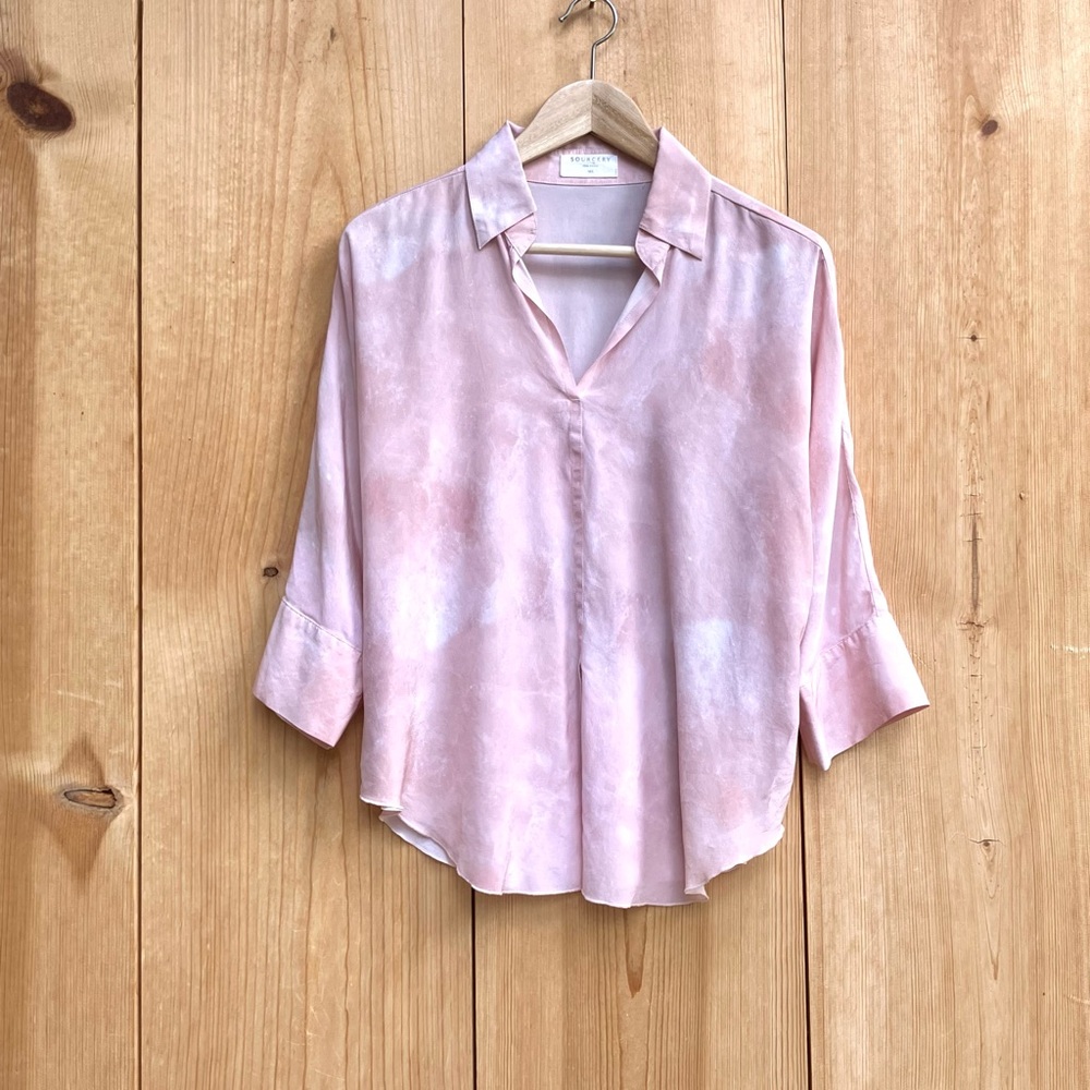 Sourcery Tie Dye Washable Silk Top Blouse Sz M/L